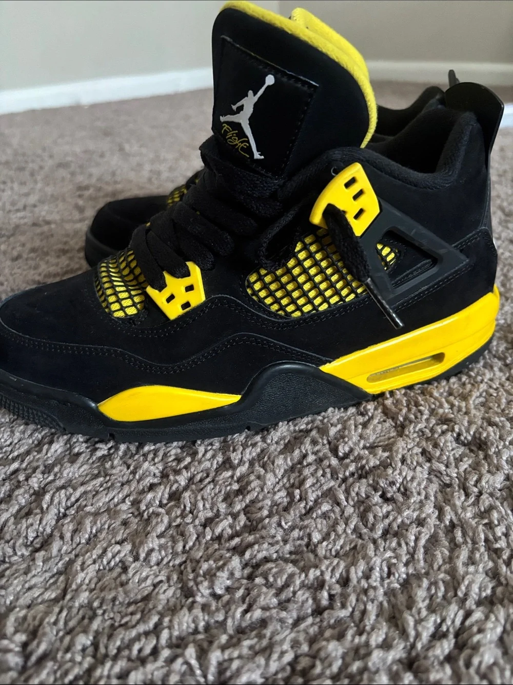 Kids' Black/Yellow Retro Basketball Shoes